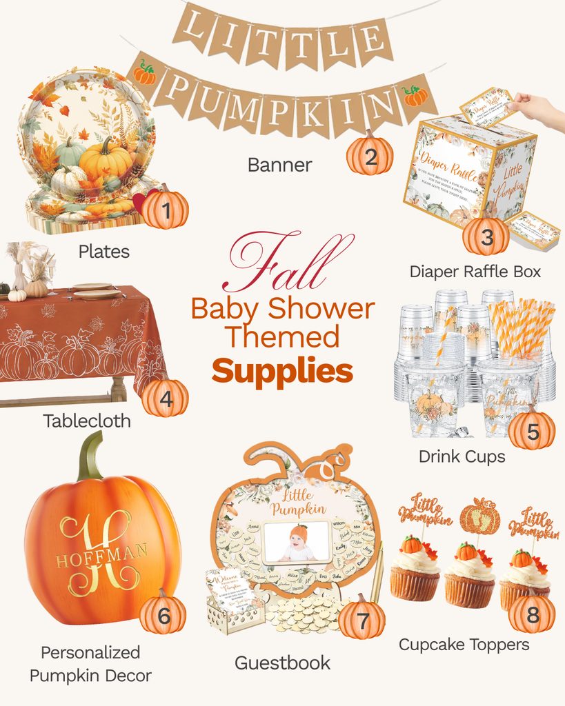 little pumpkin baby shower supplies